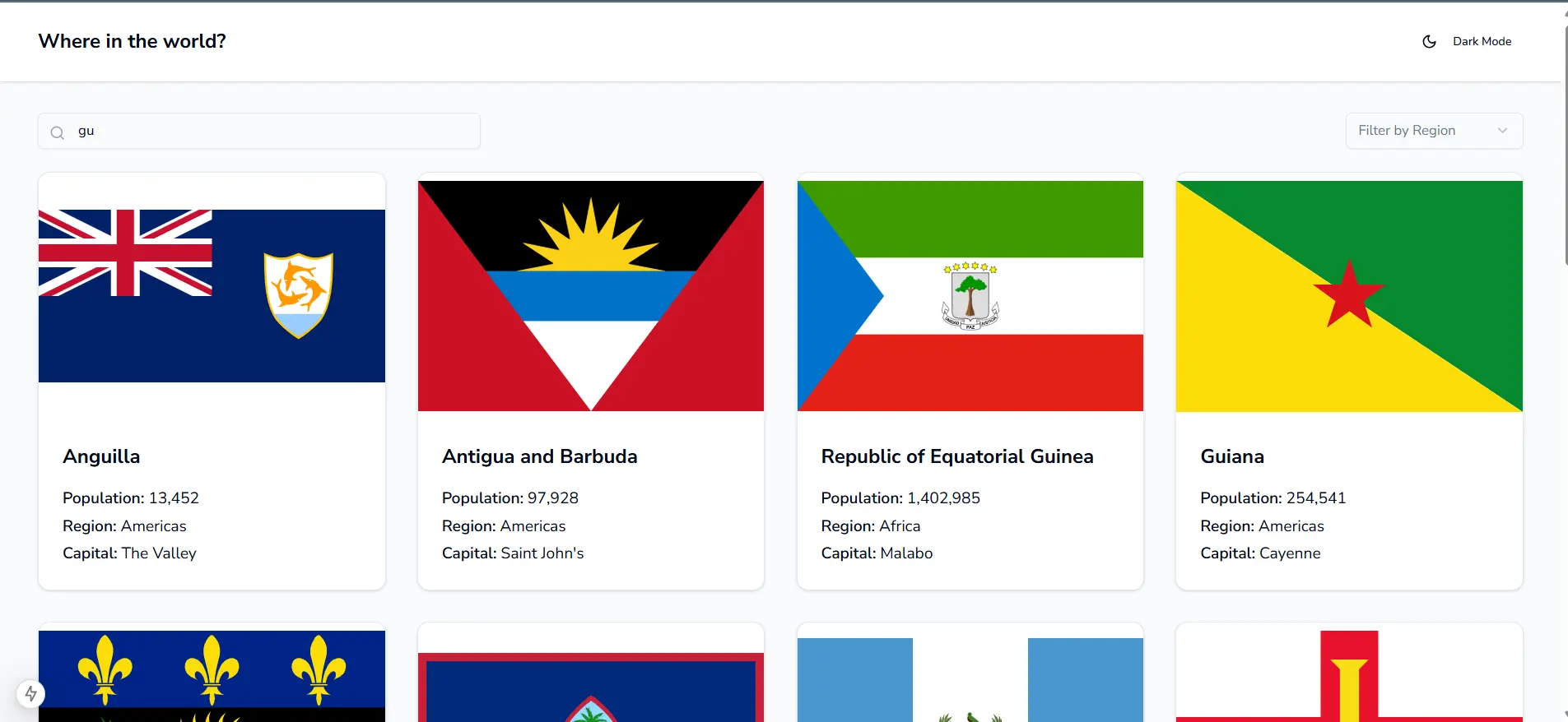 REST Countries Explorer screenshot 2